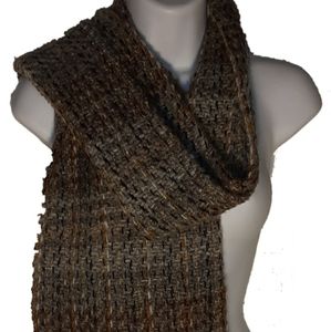 Wool Scarf Hand Knitted Tapestries Ireland NWT Tan